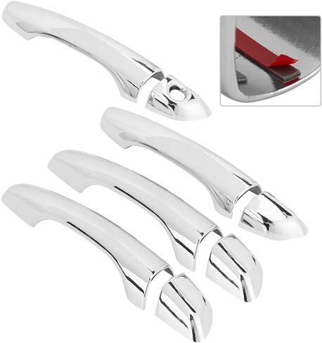 Qiilu Car Exterior Door Handle Cover Trim for Hyundai Elantra 2018-2019 8pcs Car Door Handle Grip Covers Exterior ABS Silver for Left-Hand Driving in Kuwait
