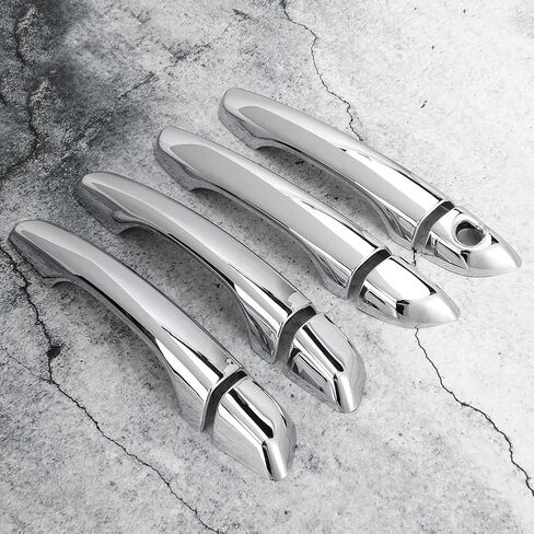 Qiilu Car Exterior Door Handle Cover Trim for Hyundai Elantra 2018-2019 8pcs Car Door Handle Grip Covers Exterior ABS Silver for Left-Hand Driving in Kuwait