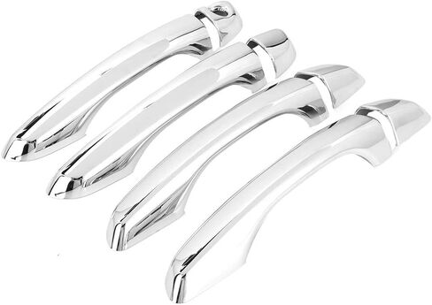 Qiilu Car Exterior Door Handle Cover Trim for Hyundai Elantra 2018-2019 8pcs Car Door Handle Grip Covers Exterior ABS Silver for Left-Hand Driving in Kuwait
