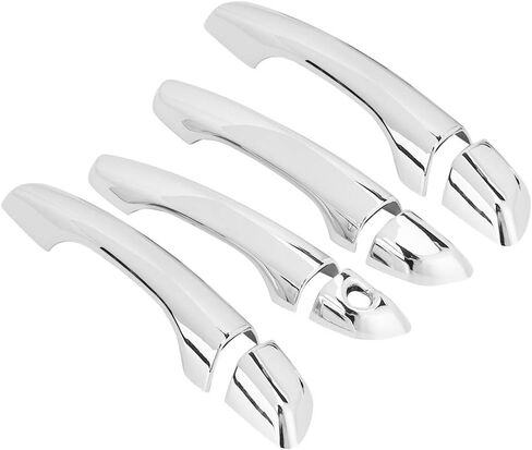 Qiilu Car Exterior Door Handle Cover Trim for Hyundai Elantra 2018-2019 8pcs Car Door Handle Grip Covers Exterior ABS Silver for Left-Hand Driving in Kuwait