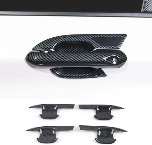 Car Accessories Fit for Ford Explorer 2020 2021 2022 2023 Exterior Side Door Handles Bowl Cup Cover Trime (Glossy Chrome Style) ABS 4 PCS in Kuwait