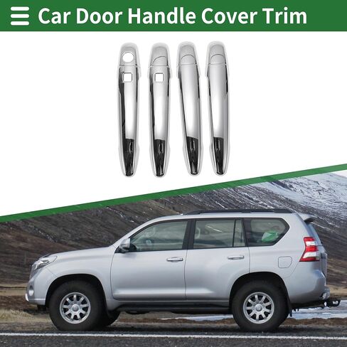 Motoforti Smart Car Door Handle Cover Trim, Side Door Handle Cover, for Toyota Highlander 2008-2013, ABS Silver Tone 1 Set in Kuwait