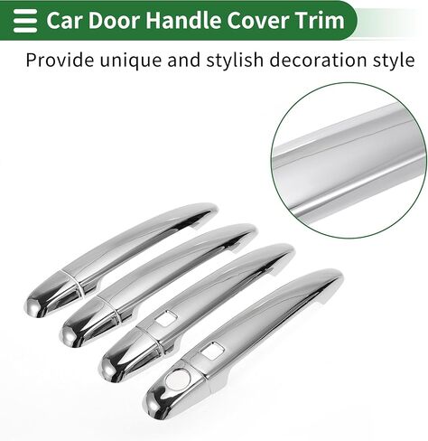 Motoforti Smart Car Door Handle Cover Trim, Side Door Handle Cover, for Toyota Highlander 2008-2013, ABS Silver Tone 1 Set in Kuwait