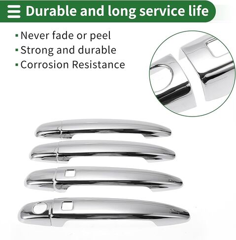Motoforti Smart Car Door Handle Cover Trim, Side Door Handle Cover, for Toyota Highlander 2008-2013, ABS Silver Tone 1 Set in Kuwait