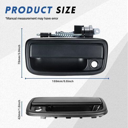 69220-35020 Exterior Front Driver Black Door Handle Replacement - Compatible with 1995-2004 Toyota Tacoma 1999 2000 2001 2002 2003 2004 1996 1997 1998- Plastic - OE 91319 79344 TO1310117 in Saudi Arabia