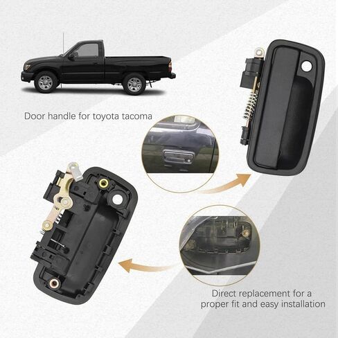 69220-35020 Exterior Front Driver Black Door Handle Replacement - Compatible with 1995-2004 Toyota Tacoma 1999 2000 2001 2002 2003 2004 1996 1997 1998- Plastic - OE 91319 79344 TO1310117 in Saudi Arabia