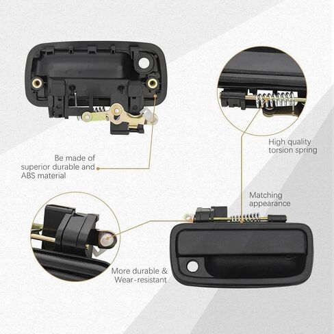 69220-35020 Exterior Front Driver Black Door Handle Replacement - Compatible with 1995-2004 Toyota Tacoma 1999 2000 2001 2002 2003 2004 1996 1997 1998- Plastic - OE 91319 79344 TO1310117 in Saudi Arabia