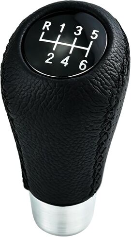 6 Speed Shift Knob Car Shifter Handle PU Leather Gear Stick Head for Most Manual Automatic Vehicles (Black Stitches) in Saudi Arabia