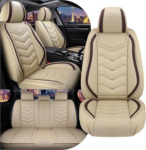 CTDS Car Seat Covers for Subaru Outback 2000-2026, Stylish Sport Seat Cover, Premium Nappa Leather Car Seat Cover. Automobile Seat Covers Sets.(Standard 5 Seats/Beige) in Saudi Arabia