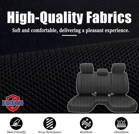 Custom Bench Seat Cover for Toyota Tacoma 2005 2006 2007 2008 2009 2010 2011 2012 2013 2014 Bench Seat Protector Made of Composite Sponge Fabric for Enhanced Elasticity and Cushioning - Black in Saudi Arabia