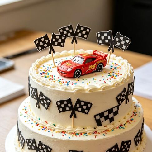 36Pcs Race Car Cupcake Toppers – Racing Birthday Decorations for Boys – Party Supplies, Cake Picks & Favors for Race Themed Celebration in Saudi Arabia