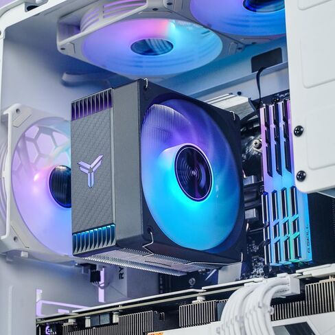 JONSBO CR1000 EVO Color CPU Cooler White,Silent Series CPU Air Cooler,CPU Fan,RGB Automatic Light（4pin H154mm, 4 Copper Heat Pipe AM4/AM5/Intel LGA1851/1700,120mm PWM,Top Cover RGB, White in Saudi Arabia