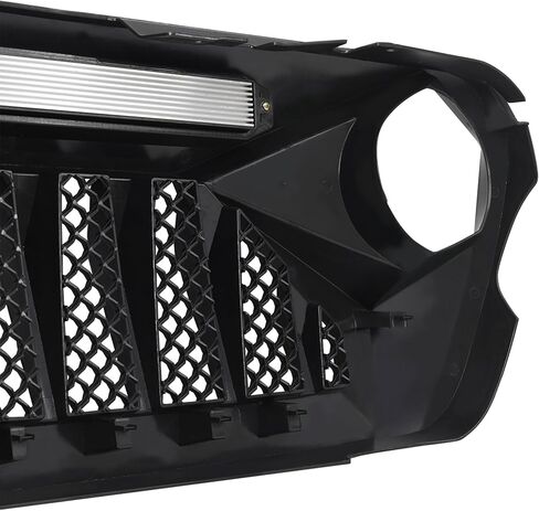 AMERICAN MODIFIED Demon Grille with LED Off Road Lights Compatible with 2018 to 2021 Wrangler JL and Gladiator JT without Trailcam, Matte Black in Saudi Arabia