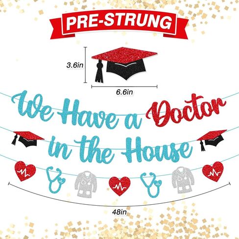 We Have a Doctor in the House Banner Medical Doctor Graduation Party Decorations Dentist 2026 Medical College School Survivor Congrats Grad Party Supplies in Saudi Arabia