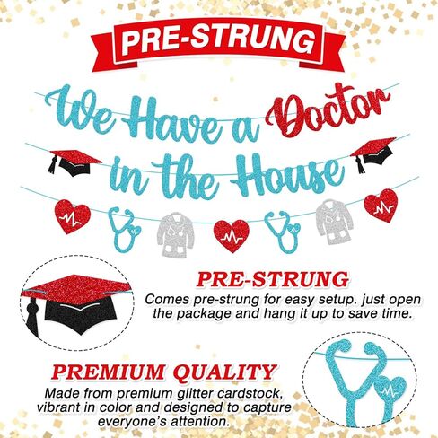 We Have a Doctor in the House Banner Medical Doctor Graduation Party Decorations Dentist 2026 Medical College School Survivor Congrats Grad Party Supplies in Saudi Arabia