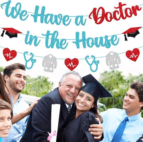 We Have a Doctor in the House Banner Medical Doctor Graduation Party Decorations Dentist 2026 Medical College School Survivor Congrats Grad Party Supplies in Saudi Arabia