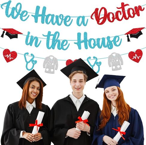 We Have a Doctor in the House Banner Medical Doctor Graduation Party Decorations Dentist 2026 Medical College School Survivor Congrats Grad Party Supplies in Saudi Arabia