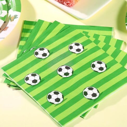 Soccer Birthday Party Decorations Tableware Set for 25 Guests, GOAL Soccer Paper Plates and Napkins, 9 Inch Dinner Plates, 7 Inch Dessert Plates for World Cup Soccer Theme Birthday Party Supplies in Saudi Arabia