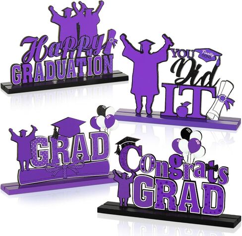 Yulejo 4 Pcs 2026 Graduation Party Decorations Table Centerpieces Wooden Class of 2026 Graduation Congratulate Table Topper for Grad Ornaments Decorations Party Supplies Favors(Blue) in Saudi Arabia