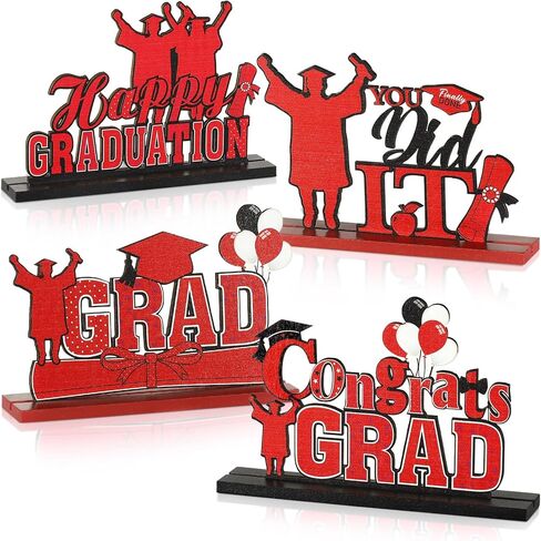 Yulejo 4 Pcs 2026 Graduation Party Decorations Table Centerpieces Wooden Class of 2026 Graduation Congratulate Table Topper for Grad Ornaments Decorations Party Supplies Favors(Blue) in Saudi Arabia