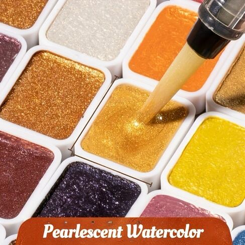 60-Color Metal Watercolor Paint Set, Portable Pearl Solid Watercolor Pigments, Ideal for Artists and Professionals, Excellent for Chinese Painting, Tanka, Crafts in Kuwait