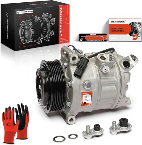 A-Premium AC Compressor with Clutch Compatible with BMW X5 2019-2025, X6 2020-2025, X7 2019-2025, 750i xDrive, Alpina B7, M5, M550i xDrive, M8 Gran Coupe, M850i xDrive, M850i xDrive Gran Coupe in Kuwait