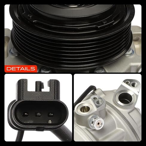 A-Premium AC Compressor with Clutch Compatible with BMW X5 2019-2025, X6 2020-2025, X7 2019-2025, 750i xDrive, Alpina B7, M5, M550i xDrive, M8 Gran Coupe, M850i xDrive, M850i xDrive Gran Coupe in Kuwait