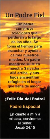 50 Count Spanish Version Faithful Falther Special Dad Joshua 24 Premium Father's Day Bookmarks for Churches Evangelism in Kuwait