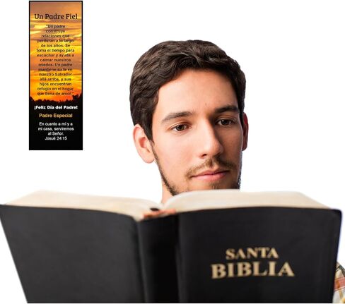 50 Count Spanish Version Faithful Falther Special Dad Joshua 24 Premium Father's Day Bookmarks for Churches Evangelism in Kuwait