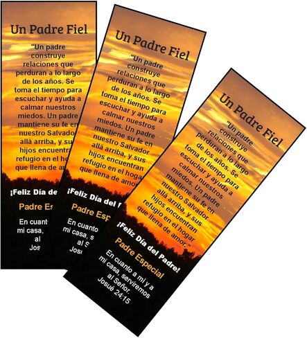 50 Count Spanish Version Faithful Falther Special Dad Joshua 24 Premium Father's Day Bookmarks for Churches Evangelism in Kuwait