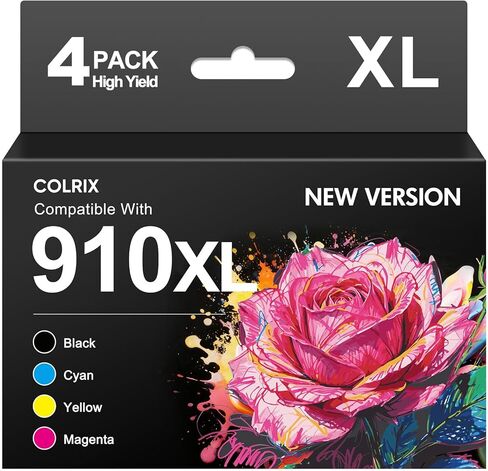 910XL Ink Cartridge Combo Pack High Yield Replacement for HP 910 910XL Ink, 910XL Ink Cartridge for Office JetPro 8015e 8020 8025e 8034e 8013 8015 8022 8035 Printers(4Pack, Black, Cyan,Yellow,Magenta) in Saudi Arabia