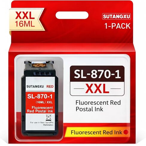 High Capacity SL-870-1 Compatible for Pitney Bowes SL-870-1 Red Ink Cartridge Postage Ink SL8701-1 SL870-1 Postage Meter Ink use with Pitney Bowes New SendPro Mailstation, 1-Pack (XXL 16ml) in Kuwait