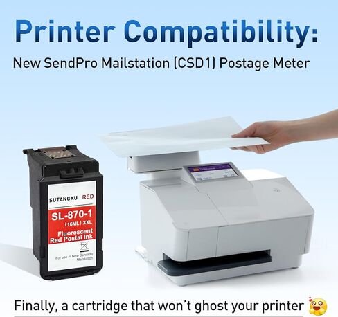 High Capacity SL-870-1 Compatible for Pitney Bowes SL-870-1 Red Ink Cartridge Postage Ink SL8701-1 SL870-1 Postage Meter Ink use with Pitney Bowes New SendPro Mailstation, 1-Pack (XXL 16ml) in Kuwait