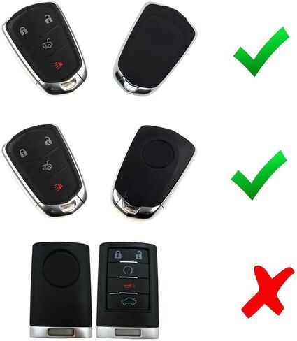 iJDMTOY Exact Fit Black Glossy Carbon Fiber Finish Key Fob Shell Compatible with 2015-19 Cadillac ATS CTS CT6 ELR XTS XT5 SRX Escalade Smart Key (Please Verify Your Actual Key Before Buying) in Kuwait