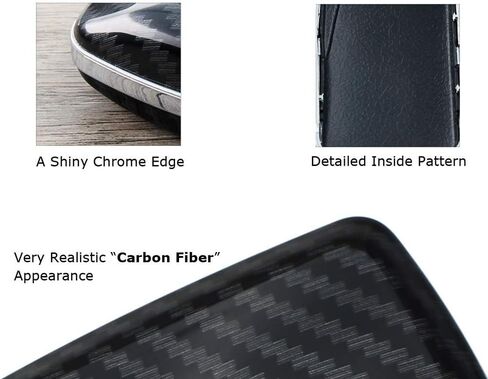 iJDMTOY Exact Fit Black Glossy Carbon Fiber Finish Key Fob Shell Compatible with 2015-19 Cadillac ATS CTS CT6 ELR XTS XT5 SRX Escalade Smart Key (Please Verify Your Actual Key Before Buying) in Kuwait