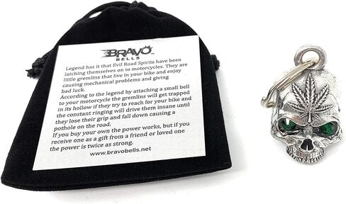 Bravo Bells Pot Head Skull Diamond Bell - ملحق جرس راكب الدراجة النارية أو سلسلة مفاتيح من أجل الحظ السعيد على الطريق in Kuwait