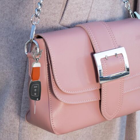 uxcell Car Key Chain, Zinc Alloy Leather Car Keychain Anti-lost D-Ring Key Chain Fob Rotatable Decorative with Screwdriver in Kuwait