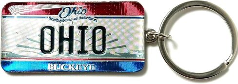 Westmon Works Ohio Souvenir Keychain – Metal License Plate Style Key Ring with Red White Blue Design, Travel Keepsake Gift, Ohio Pride Accessory in Kuwait