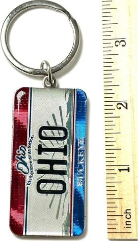 Westmon Works Ohio Souvenir Keychain – Metal License Plate Style Key Ring with Red White Blue Design, Travel Keepsake Gift, Ohio Pride Accessory in Kuwait