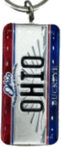 Westmon Works Ohio Souvenir Keychain – Metal License Plate Style Key Ring with Red White Blue Design, Travel Keepsake Gift, Ohio Pride Accessory in Kuwait