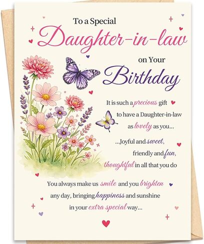 fancu To a Special Niece Birthday Card, Sentimental Birthday Card for Niece with Printed Message Inside, Floral Greeting Card with Envelope in Saudi Arabia