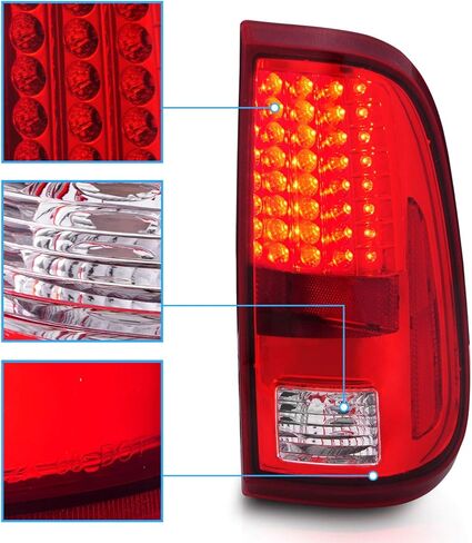 AmeriLite for 2008-2016 Ford F250 F350 F450 Pickup LED Rosso Red Replacement Taillights Assembly Pair - Passenger and Driver Side in Kuwait