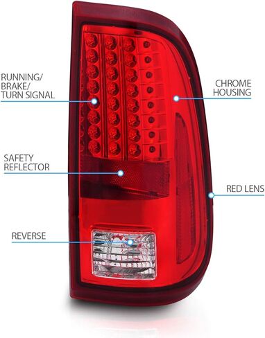 AmeriLite for 2008-2016 Ford F250 F350 F450 Pickup LED Rosso Red Replacement Taillights Assembly Pair - Passenger and Driver Side in Kuwait