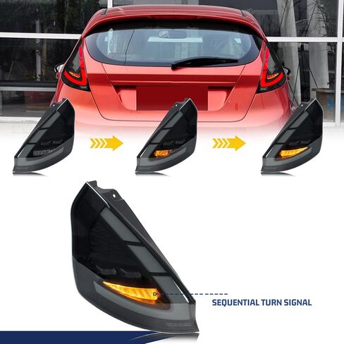 LED Tail Lights Assembly Compatible with Ford Fiesta 2011-2013 2014-2019 Hatchback Start-up Animation Sequential Turn Signal Rear Lamps Accessory in Saudi Arabia