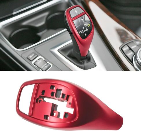 Compatible with BMW 1 2 3 4 5 6 Series F20 F30 F10 F22 F32 F34 F10 F06 F12 Gear Shift Knob Cover Trim Interior Gear Lever Handle Red (Sport Version) in Kuwait