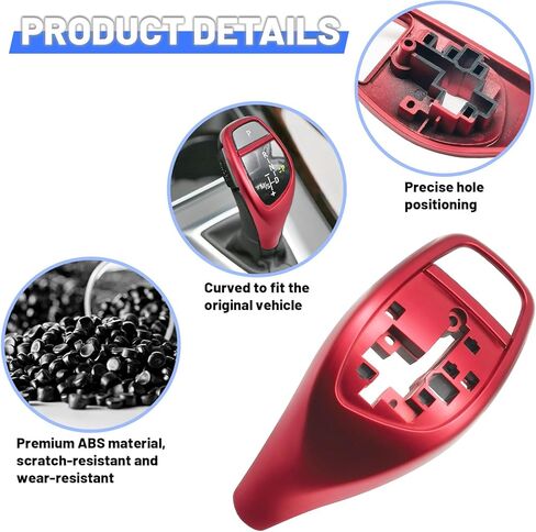 Compatible with BMW 1 2 3 4 5 6 Series F20 F30 F10 F22 F32 F34 F10 F06 F12 Gear Shift Knob Cover Trim Interior Gear Lever Handle Red (Sport Version) in Kuwait