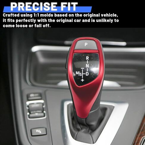Compatible with BMW 1 2 3 4 5 6 Series F20 F30 F10 F22 F32 F34 F10 F06 F12 Gear Shift Knob Cover Trim Interior Gear Lever Handle Red (Sport Version) in Kuwait
