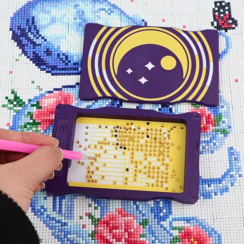 Tontut Diamond Painting Tray Kit, Moon-Shaped DIY Diamond Storage Box, a Convenient Sorting Tool for Beads and Rhinestones in Kuwait