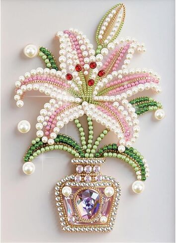 Kulvci Flower DIY 5D Pearl Painting Kit, Diamond Painting Kit for Adults Beginner, Bead Art Kits All-Pearl Dot Painting for Wall Decor, Creative Stress Relief Gift Home Decor,12 × 16 inch in Saudi Arabia