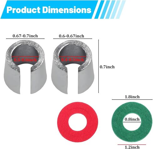 4PCS Car Battery Post Terminal Shims, Positive & Negative Battery Post Lead Terminal Cap Adapter with Washers, Auto Top Post Batteries End Repair Sleeve, Universal for Vehicles in Saudi Arabia
